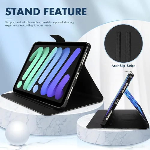Miniatura 5 de Dteck Funda delgada para Apple iPad mini de 8.3 pulgadas (A17 Pro), Mini (6ª generación) de 8.3 pulgadas con función de encendido automático