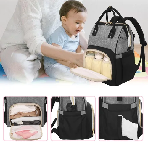 Miniatura 4 de Mochila para pañales Femuar, multifuncional, para maternidad, bolsa de pañales para bebés, de gran capacidad, para niñas y niños, mochila de viaje