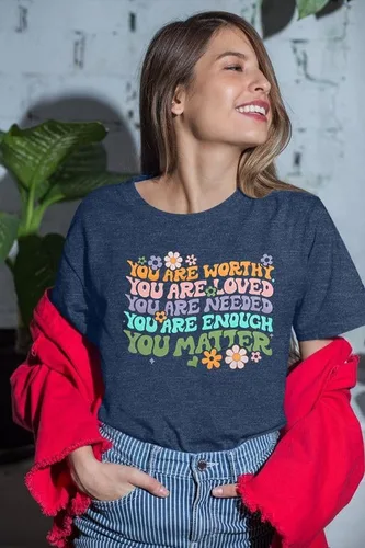 Miniatura 2 de Camiseta con texto en inglés You Matter para mujer, camiseta inspiradora para la concienciación sobre la salud mental