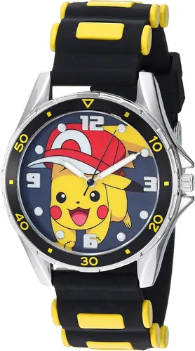 Accutime Kids Pokemon Pikachu Analog Quartz Watch for Boys, Girls, and Adults All Ages
