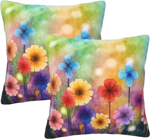 Miniatura 12 de Perinsto Juego de 2 fundas de almohada decorativas para sofá, cama, decoración del hogar, 16 x 16 pulgadas