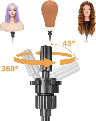 Miniatura 4 de Soporte de cabeza de maniquí Pet Baby, soporte de peluca ajustable, soporte de cabeza de maniquí de metal reforzado para formación de cosmetología