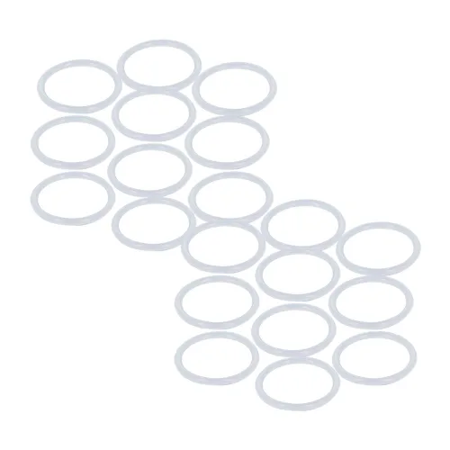 Miniatura 15 de Othmro 20 anillos de sellado de silicona planos blancos, 0.472 x 0.630 x 0.079 in (IDxODxTHK) junta tórica redonda para grifo, ducha, arandelas