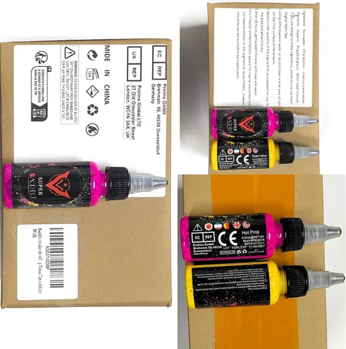 Miniatura 7 de Kit de tinta de tatuaje de 14 colores de 1.0 fl oz con pintura Microblade y tinta UV, juego de tinta dinámica para equipo de tatuaje y pistola