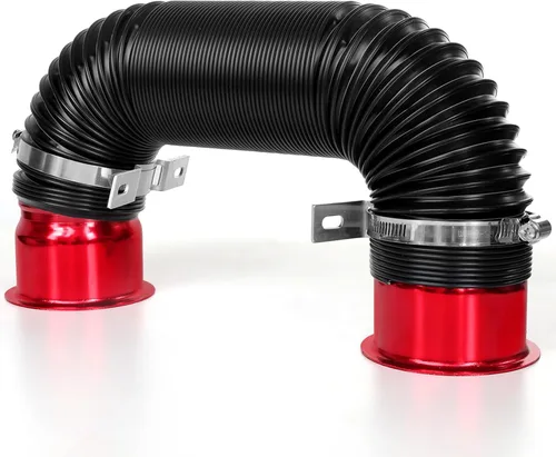 Conducto de admisión del tubo de admisión, 3 pulgadas/2.992 in Tubo de entrada de frío de aluminio universal para automóvil automotriz- Rojo