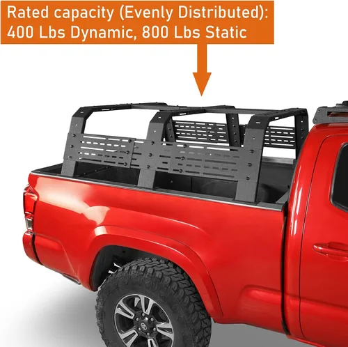 Miniatura 7 de Hooke Road - Portaequipaje de plataforma de 18.8" de alto para camiones de tamaño completo con rieles de cama - Compatible con Toyota 07-23 Tundra