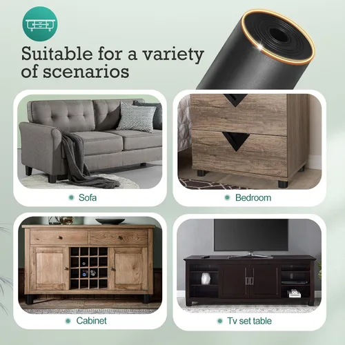 Miniatura 7 de Pernos de rosca métrica M8-1.25, patas de plástico para muebles de 2.4 pulgadas, patas de sofá redondas negras cónicas con tuercas en T, repuesto