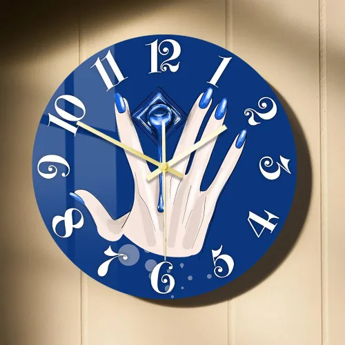 Miniatura 23 de Reloj de pared de salón de uñas de 12 pulgadas, nombre personalizado, regalo de técnico de uñas, reloj de pared silencioso sin tictac, funciona