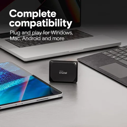 Miniatura 5 de Crucial X10 Pro SSD portátil de 4 TB, lectura de hasta 2100 MB/s, escritura de 2000 MB/s, 3.2 USB-C, unidad de estado sólido externa, almacenamiento