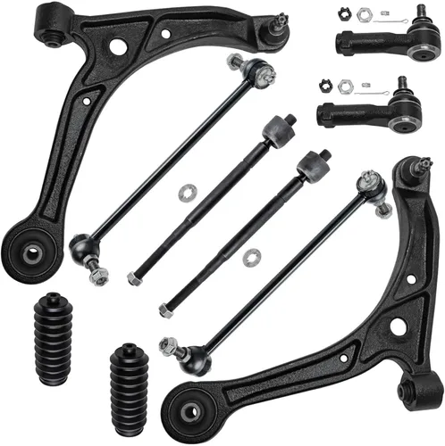 Miniatura 73 de Detroit Axle - Kit de suspensión frontal de 10 piezas para Jeep 2002-2004 Liberty, 2 brazos de control superiores con rótula 2 rótulas inferiores, 4