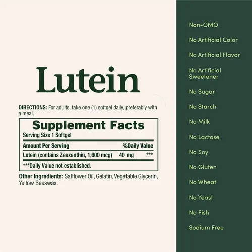 Miniatura 5 de Suplementos de luteína Nature's Bounty, píldoras para la salud ocular y vitaminas, apoyan la salud de la visión, 40 mg, 30 cápsulas blandas