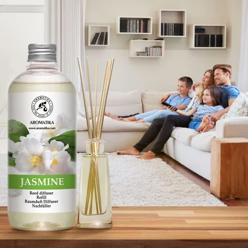 Miniatura 3 de Recambio difusor de varillas con aceite esencial de jazmín, 34 onzas líquidas, 2 x 16.9 fl oz, aceite de fragancia, ambientador de habitación