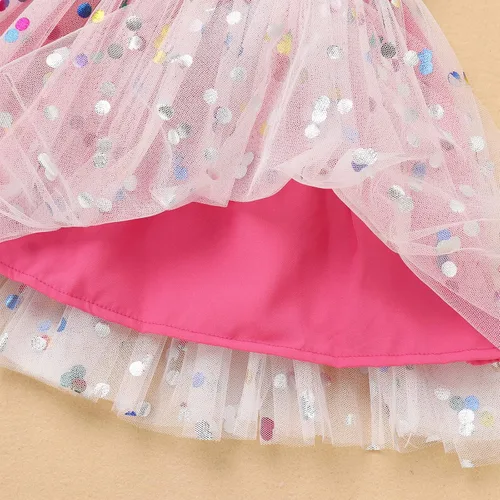 Miniatura 6 de Traje de niña de primer cumpleaños para niña, vestido de tutú rosa floral, vestido de tul con flor de rosa, vestido de verano para sesión de fotos