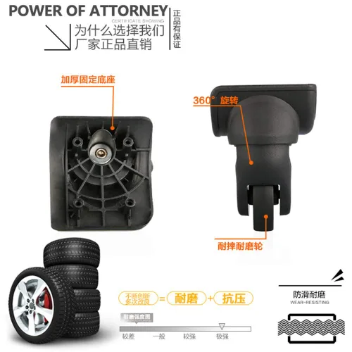 Miniatura 3 de (DL-W073#) Ruedas giratorias conectadas silenciosas desmontables para ruedas de equipaje de repuesto Desgaste silencioso barra de dibujo caja DIY