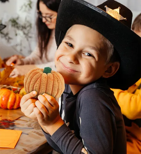 Miniatura 6 de DolliBu Peluche pequeño de calabaza, juguete espeluznante de calabaza de peluche para oso de peluche, bonita decoración de Halloween, recuerdo