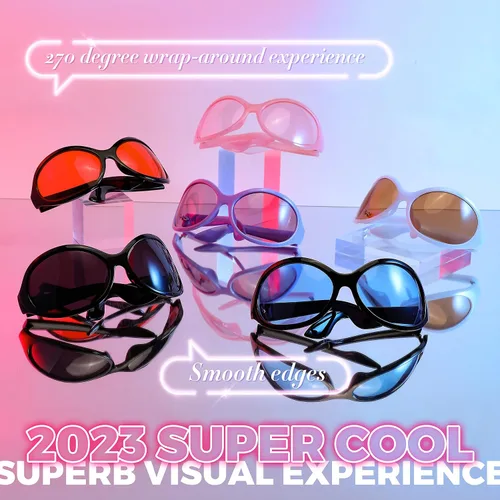 Miniatura 7 de FEISEDY Gafas de sol de moda de gran tamaño, clásicas, ovaladas, envolventes, con estilo, marco grande, sombra, gafas de mujer B2391