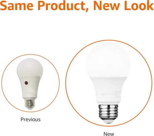 Miniatura 3 de Amazon Basics Bombilla LED A19 con sensor de atardecer a amanecer, equivalente a 60 W, 9 W de eficiencia energética, blanco suave 2700 K, base E26