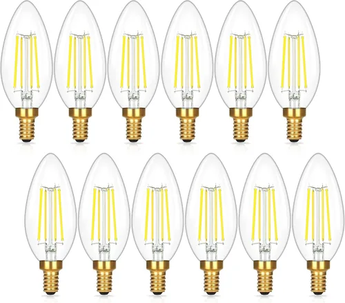 Miniatura 16 de Brightever Bombillas LED E12 para candelabro, equivalentes a 60 W, 2700 K, blanco suave, 620 lúmenes, bombilla LED de 6 W para lámpara de araña, 60w