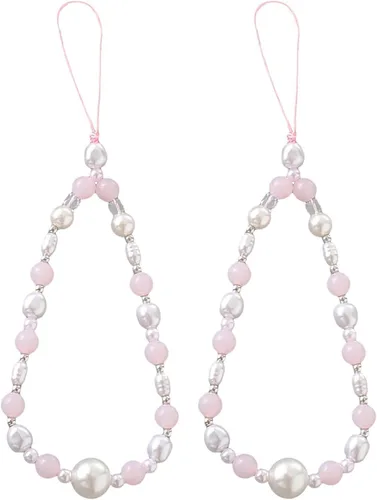 Miniatura 26 de Beaded Phone Charm Cute Fixed Beads Pearl Wristlet Chain Camera Wrist Strap CarKey Lanyard