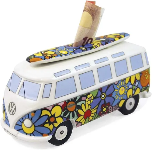 Miniatura 10 de BRISA VW Collection - Caja de monedas con tabla de surf en T1 Bus Samba (autobús clásico/rojo)