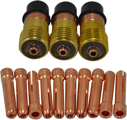 Miniatura 7 de RIVERWELD TIG Stubby Gas Lens 17GL040 0.040" y 0.039 in Orifice Fit SR WP 17 18 26 TIG Antorcha de soldadura 3pk