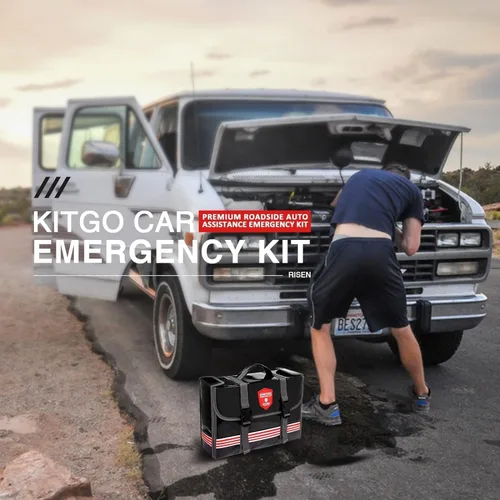 Miniatura 9 de Kit de emergencia para automóvil (126 piezas), regalo para padre, mujer, amigo, esencial de asistencia en carretera de primera calidad con cables