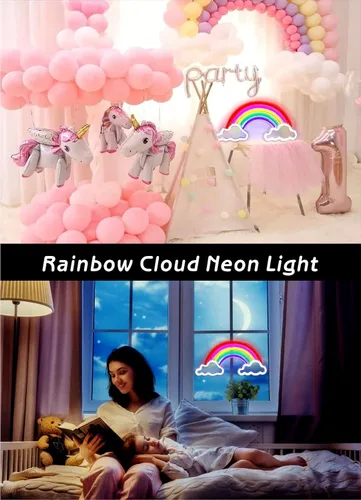 Miniatura 7 de Luz de neón para niños, luz de arcoíris de neón para niños, alimentada por USB, letreros LED para dormitorio, letrero de neón para decoración