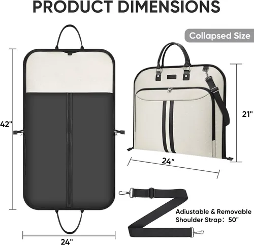 Miniatura 4 de Bolsa de ropa de viaje BALEINE, bolsa de traje de viaje para hombres, bolsa de ropa de 42'' impermeable para llevar, bolsa de ropa de viaje