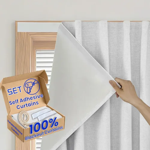Miniatura 13 de Cortina opaca adhesiva, tratamiento completo de ventana de oscuridad para oficina en casa