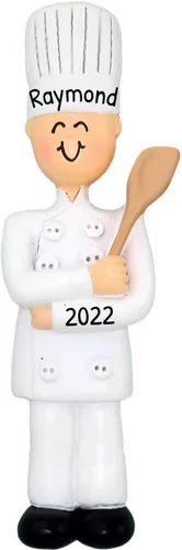 Miniatura 13 de Adornos de chef personalizados 2025 – Adorno de Navidad personalizado para panadero, adornos de alimentos, cocina de chef africano americano