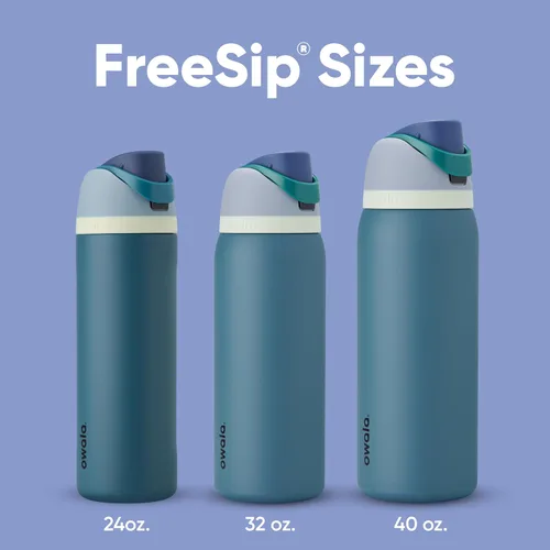 Miniatura 5 de Owala FreeSip - Botella de agua aislada de acero inoxidable con popote, botella de agua deportiva sin BPA, ideal para viajes, 32 onzas, mezclilla