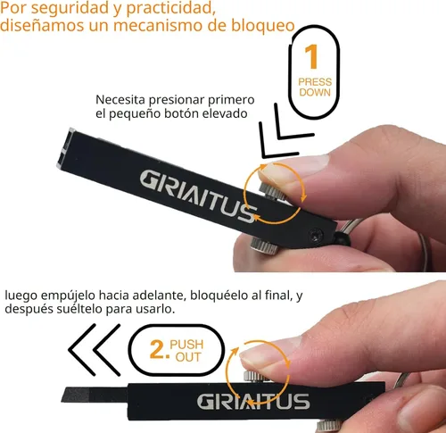 Miniatura 2 de EDC Cuchillo de Bolsillo 2 en 1 Llavero Pinzas de Precisión Multiherramienta Cortador de Cajas Retráctil Multi Herramienta Cuchillo Utilitario