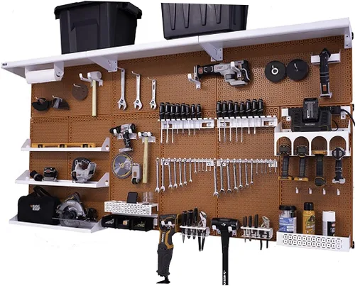 Miniatura 24 de OmniWall Weekend Warrior XL - Sistema de organización de pared de metal (negro/azul)