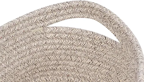 Miniatura 5 de CubesLand Cesta rectangular de organización/almacenamiento, cestas tejidas de cuerda de algodón natural para organizar, cesta pequeña para niños