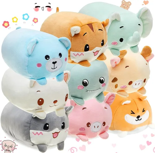 Miniatura 8 de Leitee 4 piezas de animales de peluche a granel de 8 pulgadas, lindos juguetes de peluche para niños y niñas, caja de regalo de cumpleaños, juguetes