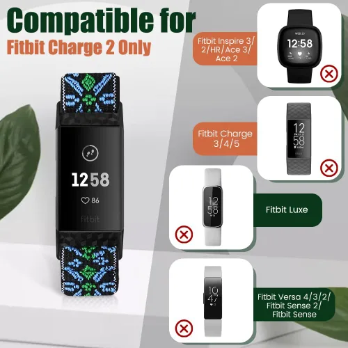 Miniatura 5 de Bandas compatibles con Fitbit Charge 2 bandas para mujeres y hombres, edición clásica y especial, correa de repuesto de nailon elástico ajustable