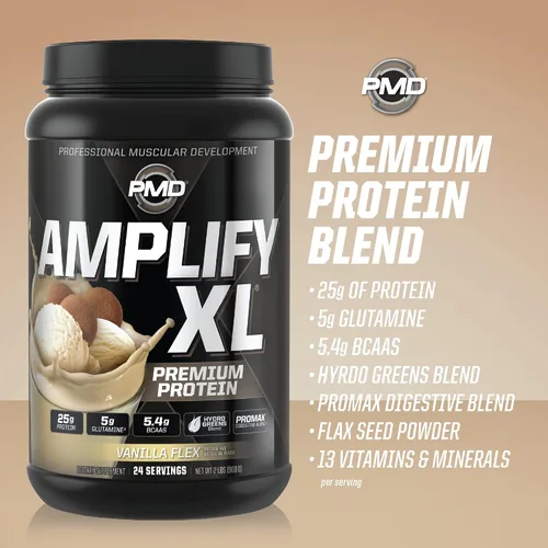 Miniatura 6 de PMD Sports Amplify XL Premium Suplemento de proteína de suero Hydro Greens Blend - Matriz de proteína de glutamina y suero con superalimento