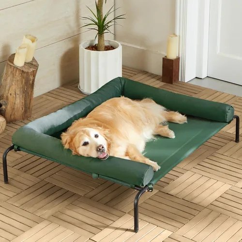 Miniatura 7 de Cama elevada refrescante para perros grandes – Cuna elevada impermeable con reposacabezas inclinado, malla Teslin transpirable, cama duradera