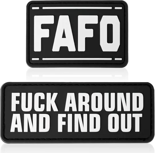 XMJY FAFO Parche de PVC – 2 piezas de parches para follar y averiguar, divertido parche táctico, parche de gancho y bucle de moral militar para
