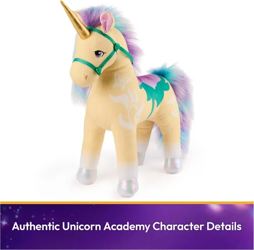 Miniatura 3 de Unicorn Academy Peluche Oficial de Leaf, Animal de Peluche de Unicornio, Juguetes para Niñas de 1 Año en Adelante, Amarillo, 15