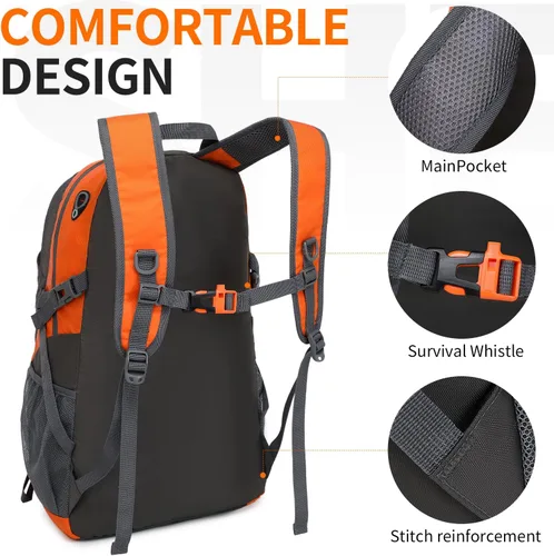 Miniatura 4 de Mochila de senderismo impermeable de 40 L, mochila deportiva al aire libre, mochila de campamento para hombres y mujeres
