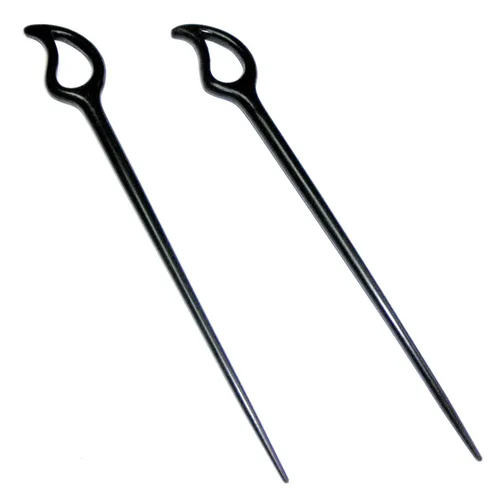 Miniatura 2 de JWL (TWO) - Palos de madera de ébano (7.75 pulgadas) con forma de gota de lluvia (7.75 pulgadas)