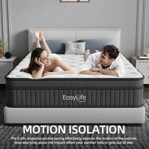 Miniatura 12 de Colchón híbrido multicapa Queen de 12 pulgadas, colchón Cochones, colchón de néctar, firmeza media, fresco y transpirable, resortes individuales