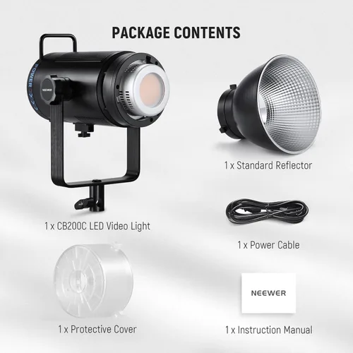 Miniatura 9 de NEEWER CB60 RGB 70W Luz de Video LED con Control de Aplicación, Montura Bowens Salida Continua de Color Completo 18000Lux/1m CCT 2700K-6500K CRI97+
