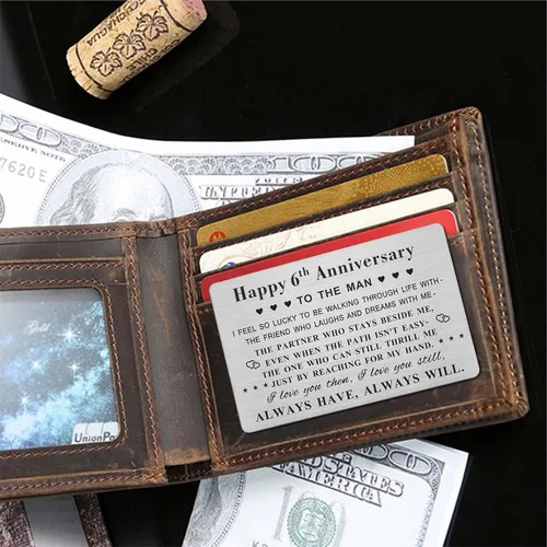Miniatura 3 de Emideary Feliz 6 aniversario para marido y hombre, tarjeta de 6 años para aniversario de boda, tarjeta para él, esposo
