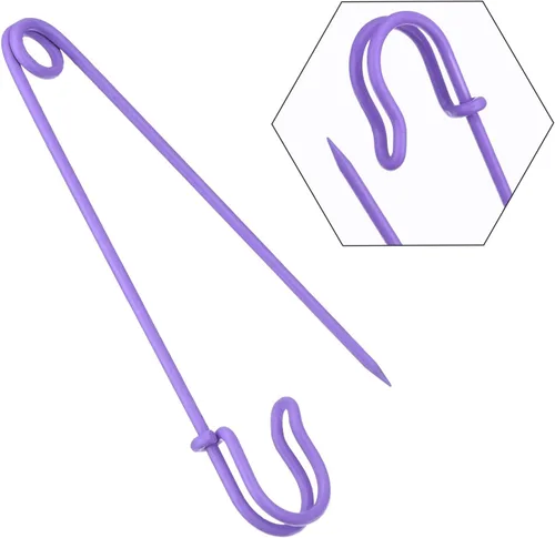 Miniatura 6 de Outus Pasadores de seguridad de acero para manta, 4 pulgadas, extra grandes, 5 colores, 10 piezas