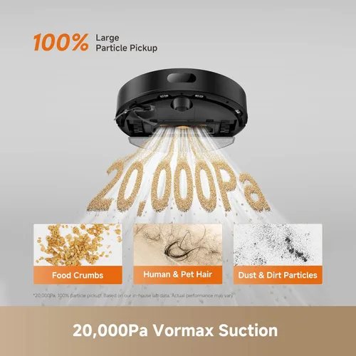 Miniatura 3 de DREAME D20 Air Plus Robot Vaccum and Mop Combo con succión de 20,000 Pa, tecnología antienredos, muelle de vaciado automático, limpieza profunda