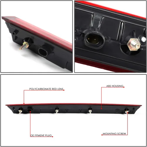 Miniatura 4 de DNA MOTORING 3BL-GMCD15-3D-LED-RD Lente roja 3D LED de montaje alto 3ª tercera luz de freno