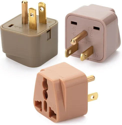 Miniatura 12 de Bates - Adaptador universal de enchufe de viaje, paquete de 2, convierte enchufes de la UE/Reino Unido y Asia a enchufe de EE. UU., adaptador