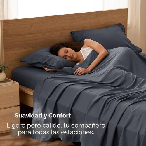 Miniatura 2 de Bedsure Juego de sábanas California King, 4 piezas, sábanas suaves California King, transpirables y refrescantes, lujo de hotel, ropa de cama de 01